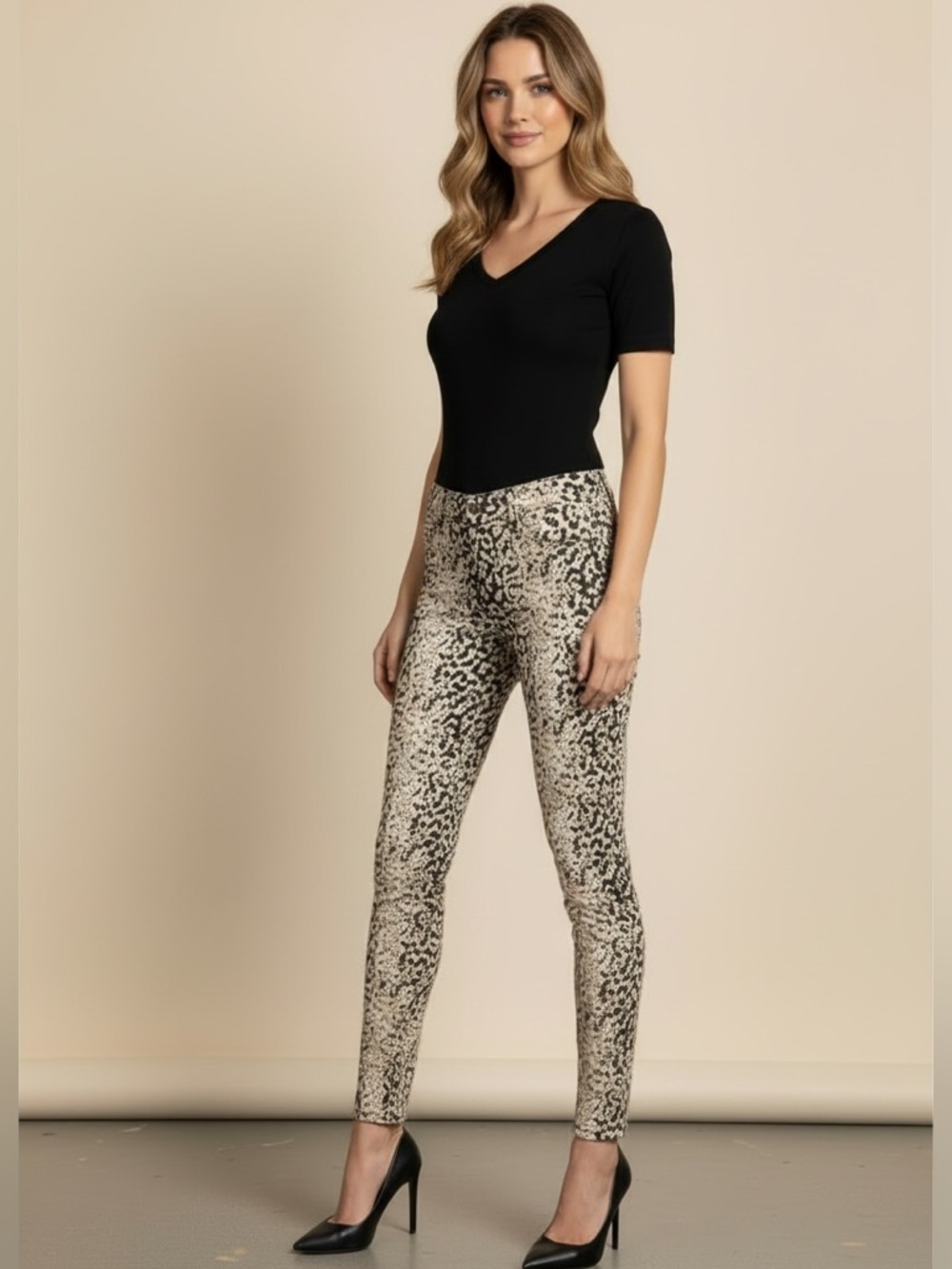 7 for all Mankind High Waisted Ankle Skinny Jeans MOB WIVES animal print